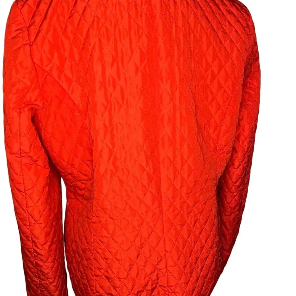 Red Quilted lightweight Button Jacket By R.Q.T. Size M - Picture 8 of 12